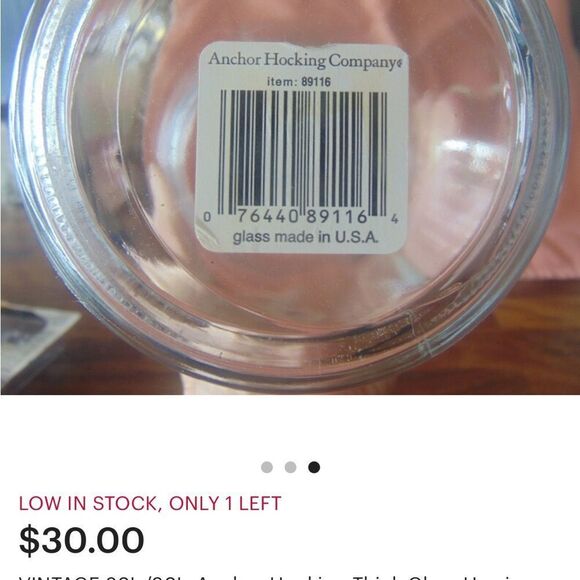 Vintage 80s/90s Anchor Hocking Thick Glass Footed Hurricane Accent Vase - Picture 3 of 10